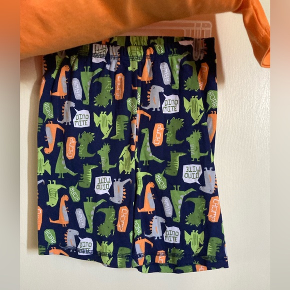 🌸NWT Gymboree Orange and Blue Dinosaur Print Pajama Set C - Picture 2 of 5